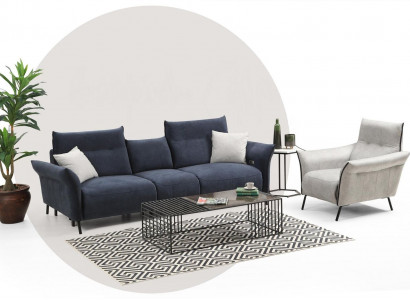 Luxury Sofa Set Three-Seater Sofa Upholstered Armchair Living Room Couch New